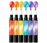 Gel Nail Pens | 6 Piece Quick-Drying Decor Tools | Nail Varnish Pens Set