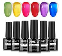 Gel Nail Polish 6 Colours Transparent Neon Jelly Semi-Permanent Soak Off UV LED Manicure Healthy Long Lasting 7ml K VERNIS A ONGLES