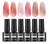 Gel Nail Polish 6 Colours Transparent Nude Pink Jelly Semi-Permanent Soak Off UV LED Manicure Healthy Long Lasting VERNIS A ONGLES