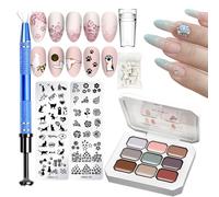 Gel Nail Polish Kit - 12 Color Solid Polish Set with Sponges & Metal Tools | Manicure Paint for Gradient | At-Home Salon Quality Polish for Adults Women Girls Long Wear
