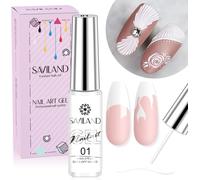Gel Nail Polish, Liner Gel Nail Art Easy To Use, Ultra-Thin And Smooth Polish Paint, French Manicure Semi-Permanent Soak Off U V Led For Beginners And Professionals (10 Ml/ White)