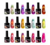 Gel Nail Set, Fruit Cat’s Eye Finish, 7.5ml 12-Piece Glossy Manicure , Magnetic Shimmer Effect, Multicolor Collection for Women Girls Home Salon Wedding Party Travel Use