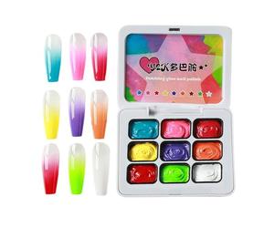 Gel Nail Shine, Nail Design Kit, Uv Led Gel, 9 Color Palette Set, Durable Long Lasting High Shine, Glossy Finish, Beginner Friendly Quick Cure, Home Salon Travel Party Spa Studio Set