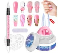 Gel Nail Solide Colle pour Modelage des Ongles | Non Collante, Pâte à Modeler pour Extension Mains maison, débutants comme professionnels