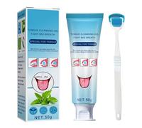 Gel nettoyant langue avec brosse, racloir, kit pour maintenir la santé de la bouche et les soins bucco-dentaires 1 set de gel Tung et brosse