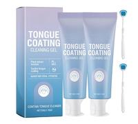 Gel nettoyant pour la langue avec brossette, outil d'hygiène bucco-dentaire, formule douce à la menthe fraîche pour une haleine fraîche, réduit la mauvaise haleine, effet longue durée (2Pièce)