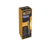BIC Stylo à bille Gel-ocity Quick Dry Noir rétractable avec clip pointe moyenne 12 pièces