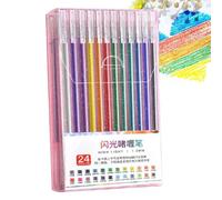 Gel Pailletés - Gel Colorés Pour Livres De Coloriage Et Dessins | Ensemble De D'écriture Colorés Pour Et Adultes, Idées Pour La Journalisation, Les Cartes, L'artisanat, Le