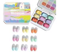 Gel Paint For Nails - Solid Palette, Gradient Gel, Precision Linework Kit - 9-Colors Palette, Elegant Texture, 9 X 2.5g Pots, UV LED Curing Required, Professional Resin Formula - For F