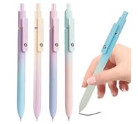 Gel Pens - 0.7 Mm Retractable Gel Pen Set | 5 Fine Point Smooth Piece Precision Tip Supplies | Silicone Grip, High-End Series Metal Stationery For Business & School, Professional Teacher & Student