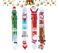 Gel Pens - 4-Piece Winter Holiday Set with 10-Color Retractable Christmas Writing Pens for Boys, Girls, Students, Pupils, and Kids, Ideal for Journaling, Signing, Scrapbooking, and Creative