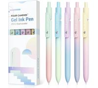 Gel Pens, 5pcs 0.7mm Black Ink Quick Dry Fine Point Smooth Writing Unique Pens School Supplies Office Supplies Gifts For Women (Gradient)
