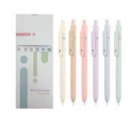Gel Pens, Set of 6 Smooth Ink Writing Tools, 0.42mm Fine Point Retractable Tip, Quick-Drying Gel Pen for Students, Professionals, Journaling, Note-Taking, s, Creative Projects, 14.6x1cm