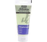 Pébéo – Gel phosphorescent Studio Acrylics – liant acrylique autoluminescent – Jaune 100 ml