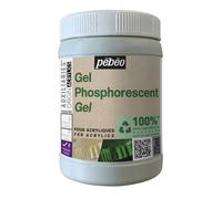 Pébéo Gel phosphorescent Studio – Peinture acrylique vert dans le noir – 225 ml