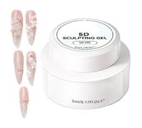 Gel pour cuir chevelu blanc - de moulage d'ongles 5D 3D, gel de modelage sans nettoyage, matériau de mise en forme facile | Parfait pour la conception des ongles, la pratique du moulage, la produc