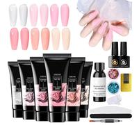 Gel pour Extension d'Ongles | Base Coat 6 Couleurs pour Ongles en Extension,Base de Vernis à Ongles Longue Durée Pour Artisanat d'Ongles Pour Amateurs Adultes Débutants