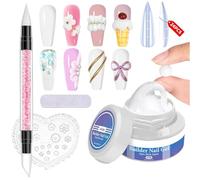 Gel pour les ongles - Colle pour Modelage des Ongles,Non Collante, Pâte à Modeler pour Extension Mains,Pour Entraînement sur Main de Pratique, Débutants