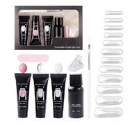 Gel pour l'Extension des Ongles,3 Couleurs avec Lime à Ongles,Formes Pour Sculpture Au Gel | Pour Pro Salon à Domicile Débutantes Cadeau