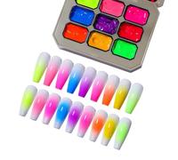 Gel pour Ongles | Gel de Manucure à Tamponner en 9 Couleurs - Polissage beauté pour les ongles,pour débutantes femmes et filles à la maison salon fêtes spectacles mariages vacances