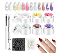 Gel Pour Ongles | Kit Complet Gel pour Reconstruction Ongles,Gel Solide Modélisant Pour Maison Voyage Débutants