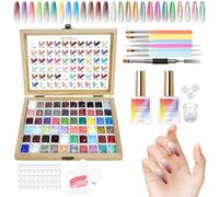 Gel Pour Ongles Kit Manucure 120ml Aspect Naturel | Gel Ongles Dégradé pour beauté maison salon anniversaires fêtes fête des Mères femmes petite amie épouse