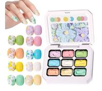 Gel Pour Peinture d'Ongles,Gel Coloré | Palette de 9 Couleurs pour le Modelage le Dessin la Sculpture la Décoration pour les Femmes et les Filles pour la Manucure en Salon et à la Maison