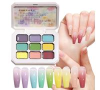 Gel Pour Peinture Gel de Modelage Dégradé Semi-Solide | Accessoires Kit Palette et Pochoir Vernis Modelant 3D Débutant Salon Maison