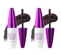 Gel pour sourcils Peel Off, Gel pour sourcils Tattoo Easy Peel Off, Waterproof & Long Lasting, Application facile pour des sourcils plus fournis et plus définis (#2 Brown, 2 Packs)
