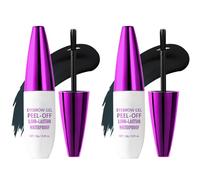Gel pour sourcils Peel Off, Gel pour sourcils Tattoo Easy Peel Off, Waterproof & Long Lasting, Application facile pour des sourcils plus fournis et plus définis (#1 Black, 2 Packs)