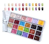 Gel Pour Tapoter Les Ongles - Palette De Dégradés De 24 Couleurs 2,4 Ml | Vernis Gel Solide Longue Durée | Manucure Française DIY | Aura Ongle Design Pour Femmes Filles Salon Maison Studio Ma