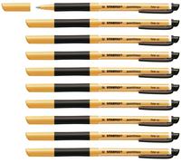Gel Rollerball - STABILO pointVisco Box of 10 Black Black 10 Count (Pack of 1) B
