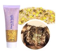 Gel scintillant pour le corps, paillettes pour le visage, gel pour le corps, fard à paupières liquide scintillant, paillettes de sirène, gel scintillant holographique liquide, paillettes épaisses (Or)