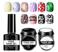 Gel Set - Base Kit, Manicure Design Tool Pack, Acrylic Gel with Precision Drawing Formula, Nails Painting Tool with Detail Control Use, Nail Kit, Creative Design Salon Use