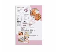 Gel Shellac Dip Powder Nail Poster Canvas Wall Decor Pedicure Service Chart for Beauty School Classroom Studio Wall
