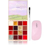 Gel Solide Ongle 16 Couleurs, Crème Solide Gel, Vernis À Ongles Solide, Palette De Vernis À Ongles En Gel Solide Semi Permanent Pour Nail Art Salon/Diy, Avec Pro Nail Brush Et Lumières#1
