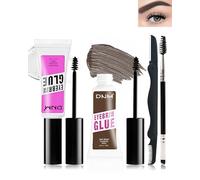 Gel Sourcil Set-2pcs Transparent & Teinté Gel Sourcils Waterproof, Naturellement Résistant à l'Essuyage Couleur Sourcils, 16 Heures Longue Styling Makeup Eyebrow Gel Avec 2 Outils Sourcils-1+4