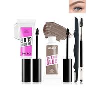 Gel Sourcil Set-2pcs Transparent & Teinté Gel Sourcils Waterproof, Naturellement Résistant à l'Essuyage Couleur Sourcils, 16 Heures Longue Styling Makeup Eyebrow Gel Avec 2 Outils Sourcils-1+2 Taupe