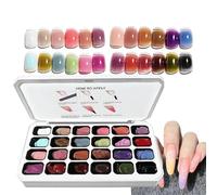 Gel Teinté pour Ongles 24 couleurs palette d'art manucure française avec de