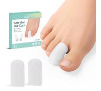 Gel Toe Cap and Protector - Silicone Toe Covers - Coussinets d'orteil pour soulager la douleur, les ongles manquants ou incarnés, les cors, les ampoules(8 Medium, White)