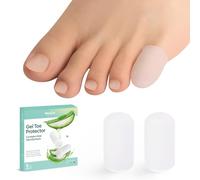 Gel Toe Cap and Protector - Silicone Toe Covers - Coussinets d'orteil pour soulager la douleur, les ongles manquants ou incarnés, les cors, les ampoules(8 Small, Clear)