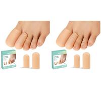 Gel Toe Cap and Protector - Silicone Toe Covers - Coussinets d'orteil pour soulager la douleur, les ongles manquants ou incarnés, les cors, les ampoules(4 Large + 8 Medium, Beige) (Lot de 2)