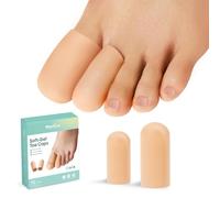 Gel Toe Cap and Protector - Silicone Toe Covers - Coussinets d'orteil pour soulager la douleur, les ongles manquants ou incarnés, les cors, les ampoules(4 Large + 8 Medium, Beige)