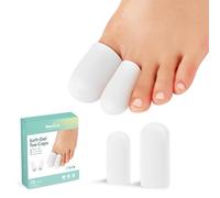 Gel Toe Cap and Protector - Silicone Toe Covers - Coussinets d'orteil pour soulager la douleur, les ongles manquants ou incarnés, les cors, les ampoules(4 Large + 8 Medium, White)