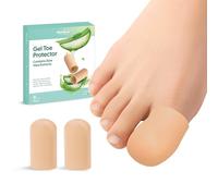 Gel Toe Cap and Protector - Silicone Toe Covers - Coussinets d'orteil pour soulager la douleur, les ongles manquants ou incarnés, les cors, les ampoules(8 Large, Beige)
