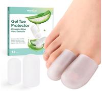 Gel Toe Cap And Protector-Silicone Toe Covers-Toe Pads For Pain Relief,Missing Or Ingrown Nails,Corns And Blisters (4 Large + 8 Medium,Clear)