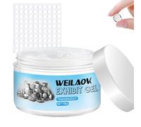 Gel Transparent de Musée, Pate a Fixe Amovible pour Collections de Musées, Avec 100 Pièces Pastille Adhesive Double Face, Réutilisable Et Sans Résidus, Fixe D'artefacts pour éviter les Chutes, 100g