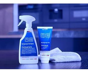 Gel tube 200 ml + gel four spray 500 ml + chiffon doux microfibre pour fours compatible avec Bosch Siemens Neff Gaggenau