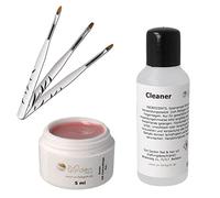 Gel UV de construction - Gel de camouflage- Gel Cover 5ml y compris 3pcs. Brosse à ongles et Cleaner 100ml
