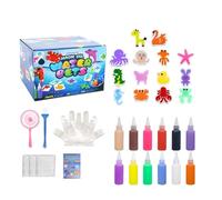 Gel Water Pets - Jeu sensoriel interactif, ensemble de douze couleurs avec moules d'animaux, résine magique non toxique, expérience artisanale 3D créative, jouet scientifique éducatif pour fil